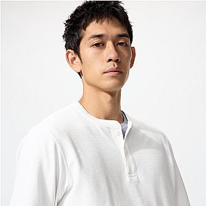 DRY WAFFLE HENLEY NECK T-SHIRT SHORT SLEEVE