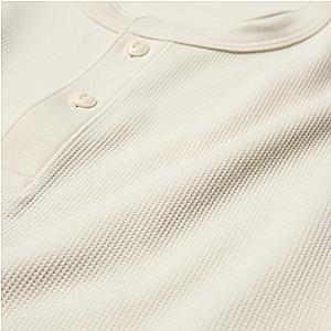 DRY WAFFLE HENLEY NECK T-SHIRT SHORT SLEEVE